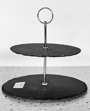 Load image into Gallery viewer, 2 Layer Slate Cake Holder