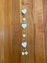 Load image into Gallery viewer, White Heart Garland, shabby chic vintage style at Vivre, Nelson, NZ