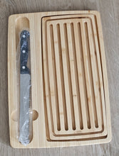 Load image into Gallery viewer, 3-Piece Bamboo Bread Cutting Board Set with Crumb Catcher and Knife image 2