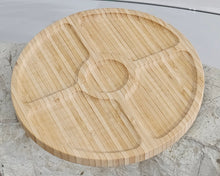 Load image into Gallery viewer, Round Bamboo 5-Section Snack & Appetizer Platter photo 1
