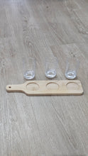 Load image into Gallery viewer, Bamboo Paddle Tray with 3 Glass Shot Glasses product photo 2