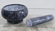 Load image into Gallery viewer, Marble Mortar & Pestle Black