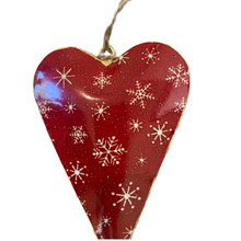 Load image into Gallery viewer, Snowflake tapered red hanging heart, buy now at Vivre, Nelson, NZ