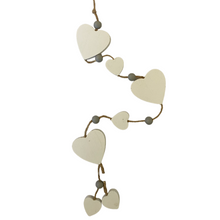 Load image into Gallery viewer, White Heart Garland, shabby chic vintage style at Vivre, Nelson, NZ