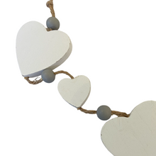 Load image into Gallery viewer, White Heart Garland, shabby chic vintage style at Vivre, Nelson, NZ