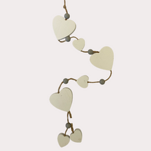 Load image into Gallery viewer, White Heart Garland, shabby chic vintage style at Vivre, Nelson, NZ