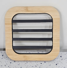 Load image into Gallery viewer, photo 2 of Square Wooden & Metal Trivet – Heat-Resistant Kitchen Pot Mat