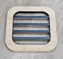 Load image into Gallery viewer, photo 4 of Square Wooden & Metal Trivet – Heat-Resistant Kitchen Pot Mat