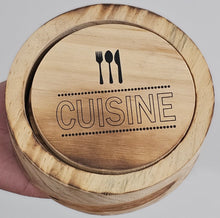 Load image into Gallery viewer, Product photo of Round Wooden Coasters Set with Storage Holder