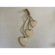 Load image into Gallery viewer, Shabby chic wooden hanging hearts cluster, buy now at Vivre, Nelson, NZ