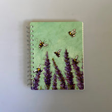 Load image into Gallery viewer, Lavender Flowers and Bees Spiral Bound Notebook Journal