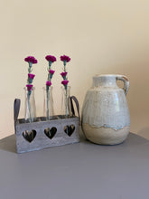 Load image into Gallery viewer, Three Vases in a Wooden Heart Tray, shabby chic home accessory at Vivre, Nelson, NZ