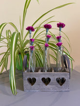 Load image into Gallery viewer, Three Vases in a Wooden Heart Tray, shabby chic home accessory at Vivre, Nelson, NZ