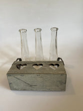 Load image into Gallery viewer, Three Vases in a Wooden Heart Tray, shabby chic home accessory at Vivre, Nelson, NZ