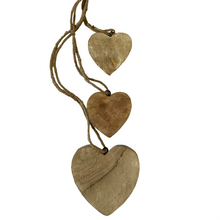 Load image into Gallery viewer, Hanging Wooden Cluster Hearts