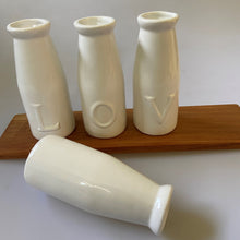 Load image into Gallery viewer, Love Ceramic Milk Bottle Set at Vivre, Nelson, NZ for floral shabby chic themed homewares and home accessories