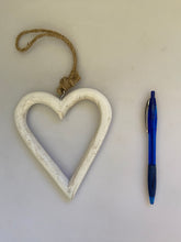 Load image into Gallery viewer, Shabby Chic styled white wood open heart, buy now at Vivre, Nelson, NZ