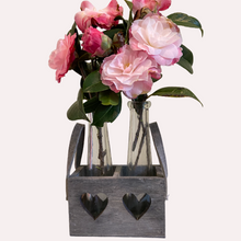 Load image into Gallery viewer, shabby chic styled vases in a wooden tray, buy now at Vivre, Nelson, NZ