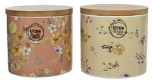 Load image into Gallery viewer, Floral Storage Pots Set of 2