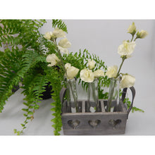 Load image into Gallery viewer, Three Vases in a Wooden Heart Tray, shabby chic home accessory at Vivre, Nelson, NZ