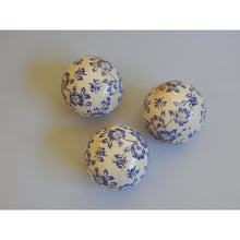 Load image into Gallery viewer, Shabby Chic styled blue and white floral ceramic decorative sphere, buy now at Vivre, Nelson, NZ
