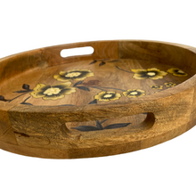 Load image into Gallery viewer, Hand painted floral mango wood serving tray, buy now at Vivre, Nelson, NZ