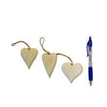 Load image into Gallery viewer, White wooden hanging hearts at Vivre, Nelson, NZ, browse our shabby chic hearts
