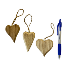Load image into Gallery viewer, Mini wooden hearts at Vivre, Nelson, NZ browse our collection of Hanging Hearts