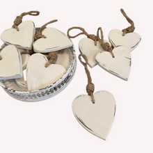 Load image into Gallery viewer, White Wooden Shabby Chic Heart
