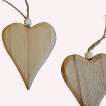 Load image into Gallery viewer, Mini wooden hearts at Vivre, Nelson, NZ browse our collection of Hanging Hearts
