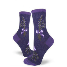 Load image into Gallery viewer, Lavender Flower Crew Socks
