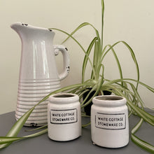 Load image into Gallery viewer, White Cottage Stoneware Mini Pot