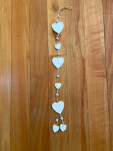 Load image into Gallery viewer, White Heart Garland, shabby chic vintage style at Vivre, Nelson, NZ
