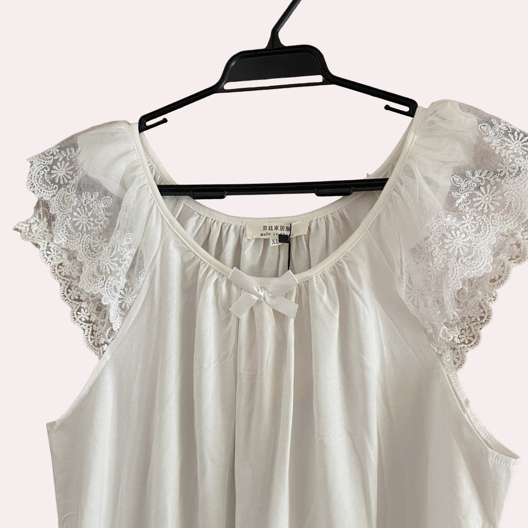 Lace Night Dress XL White