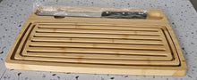 Load image into Gallery viewer, 3-Piece Bamboo Bread Cutting Board Set with Crumb Catcher and Knife image 4
