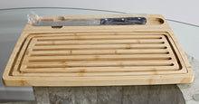 Load image into Gallery viewer, 3-Piece Bamboo Bread Cutting Board Set with Crumb Catcher and Knife image 5

