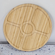 Load image into Gallery viewer, Round Bamboo 5-Section Snack &amp; Appetizer Platter photo 2
