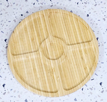 Load image into Gallery viewer, Round Bamboo 5-Section Snack &amp; Appetizer Platter photo 3
