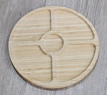 Load image into Gallery viewer, Round Bamboo 5-Section Snack &amp; Appetizer Platter photo 4
