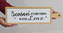 Load image into Gallery viewer, product photo of Bamboo Serving Tray with Porcelain Message Inlay
