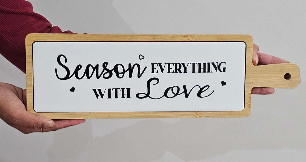 product photo of Bamboo Serving Tray with Porcelain Message Inlay