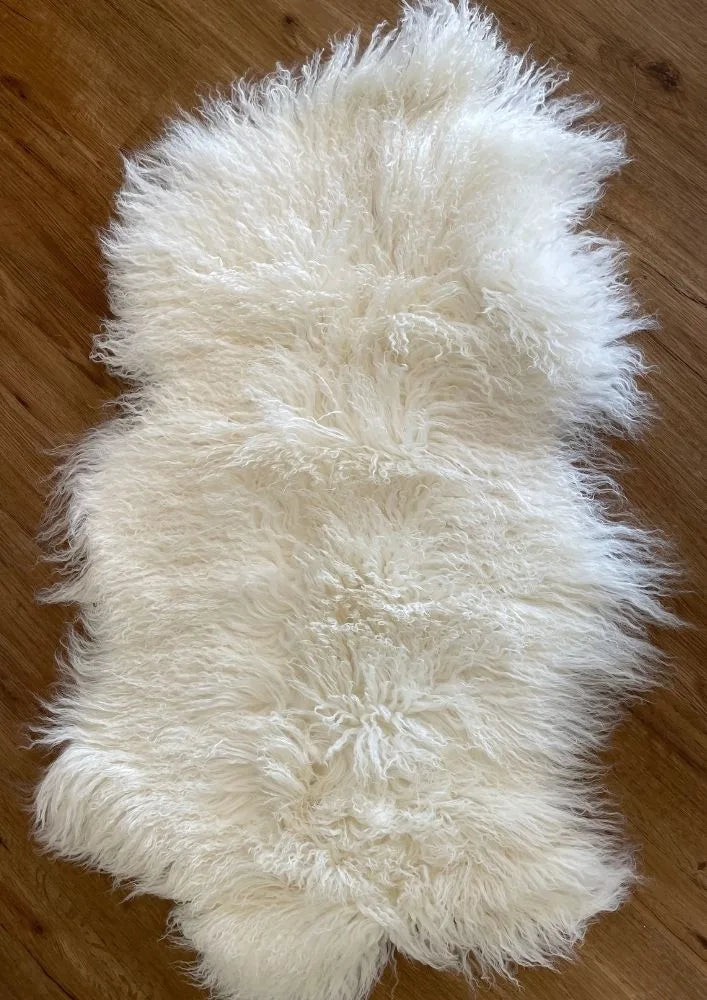 Tibetan Lamb Hide Ivory/White (Single)