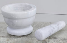 Load image into Gallery viewer, Marble Mortar &amp; Pestle Grey
