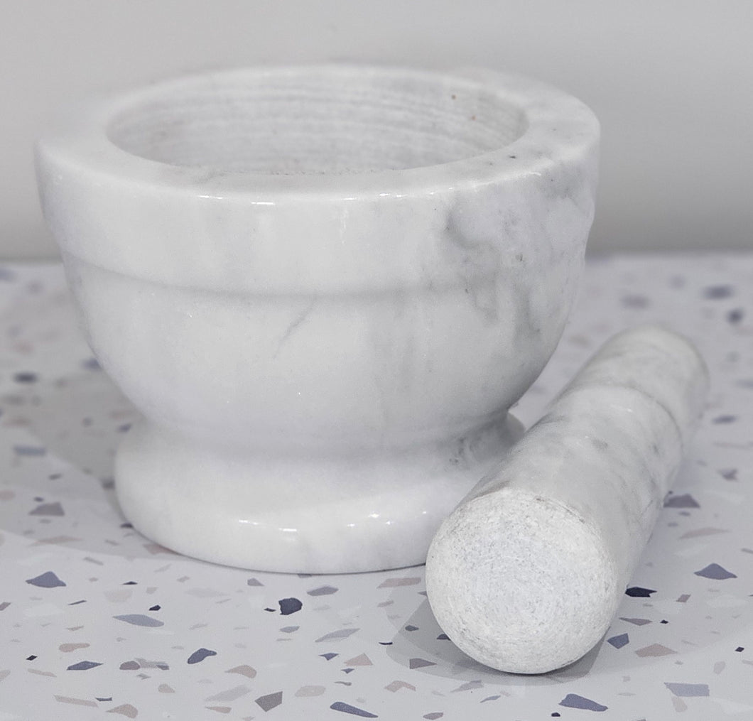Marble Mortar & Pestle Grey