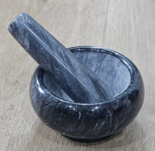 Load image into Gallery viewer, Marble Mortar &amp; Pestle Black
