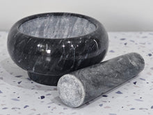 Load image into Gallery viewer, Marble Mortar &amp; Pestle Black
