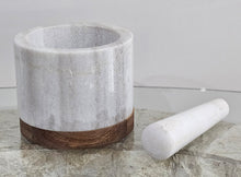 Load image into Gallery viewer, Marble Mortar &amp; Pestle White
