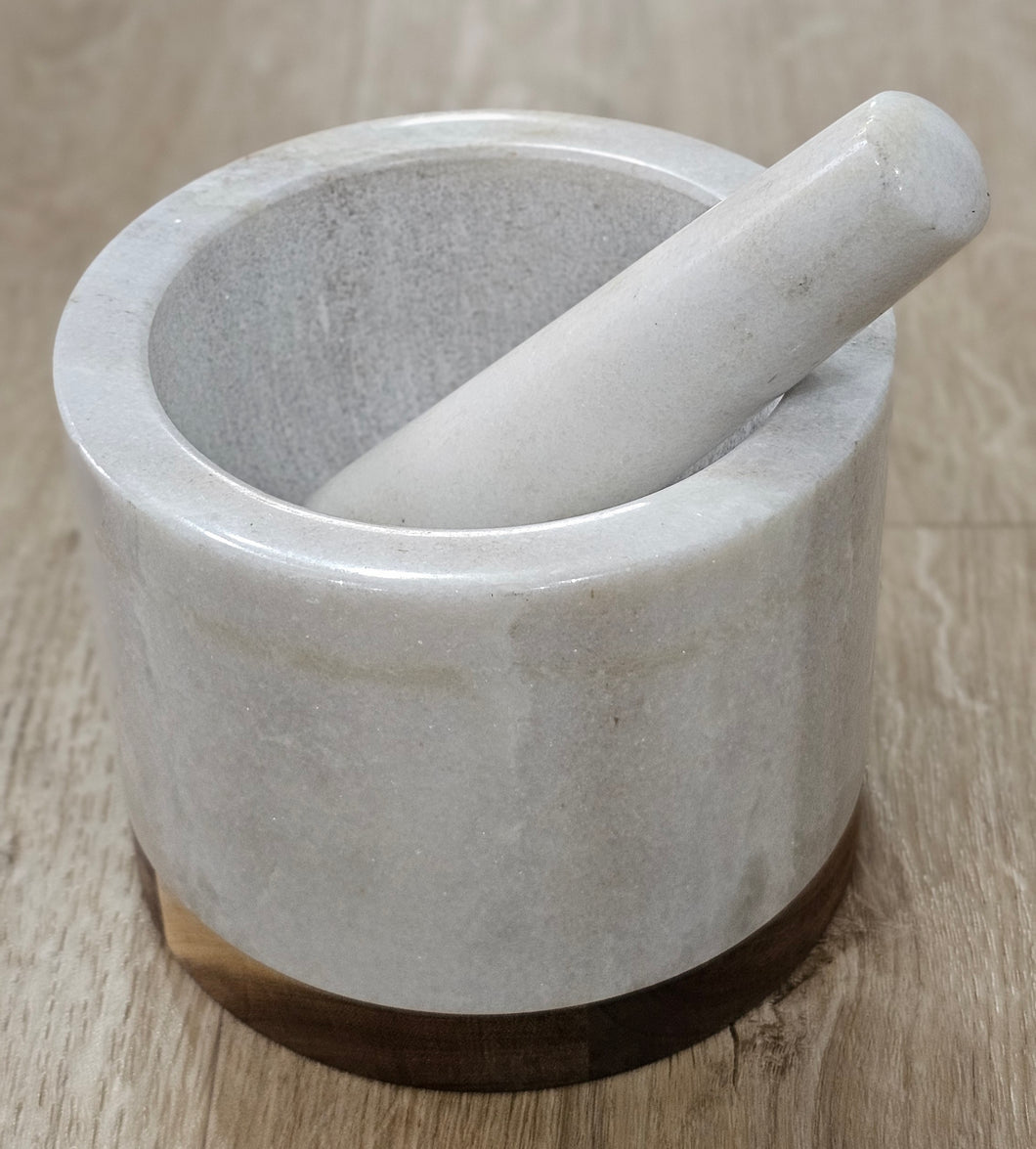Marble Mortar & Pestle White