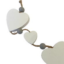 Load image into Gallery viewer, White Heart Garland, shabby chic vintage style at Vivre, Nelson, NZ
