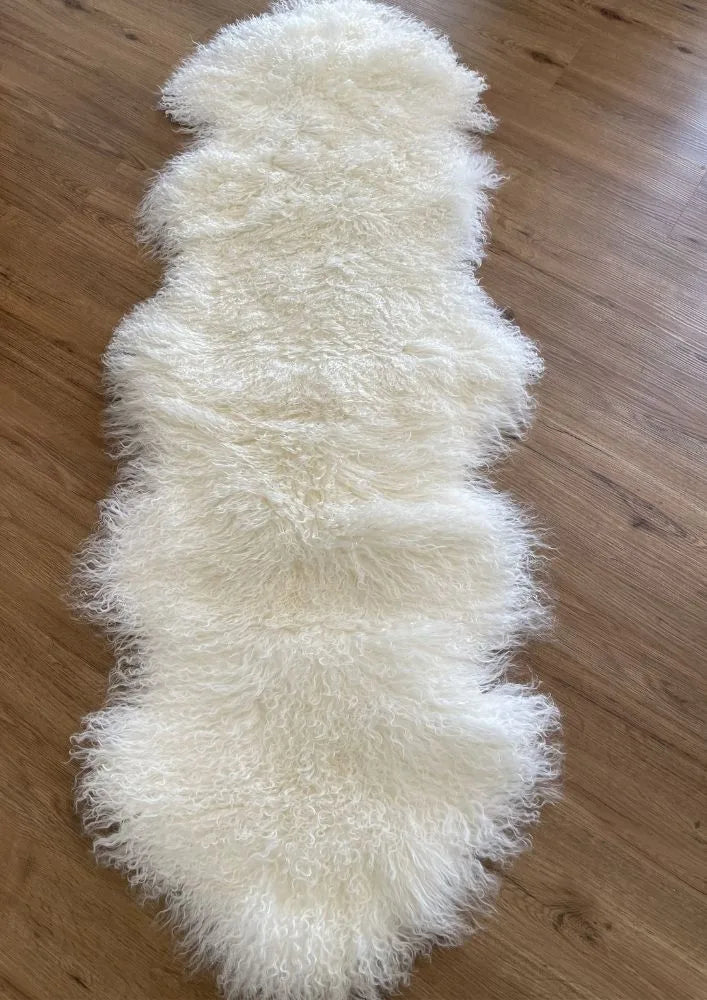 Tibetan Lamb Hide Ivory/White (Double)